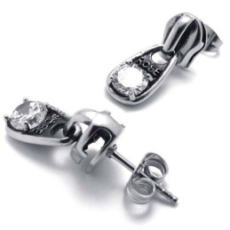 Diamant Titanium Øreringe