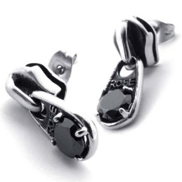 Sorte Diamant Titanium Øreringe