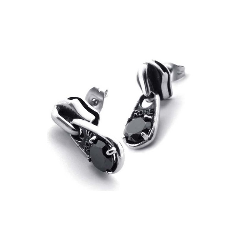 Sorte Diamant Titanium Øreringe Sorte Diamant Titanium Øreringe