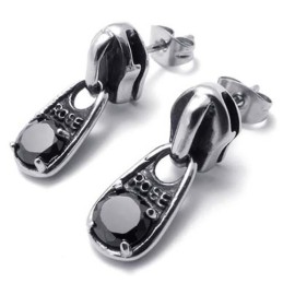 Sorte Diamant Titanium Øreringe