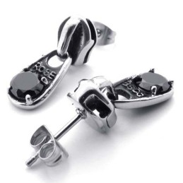 Sorte Diamant Titanium Øreringe