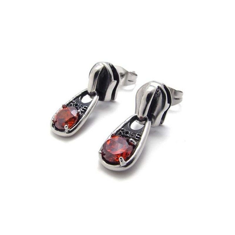 Røde Diamant Titanium Øreringe Røde Diamant Titanium Øreringe