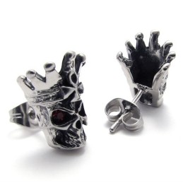 Røde Diamantkranie Titanium Øreringe