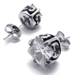 Diamant Titanium Øreringe