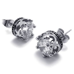 Diamant Titanium Øreringe