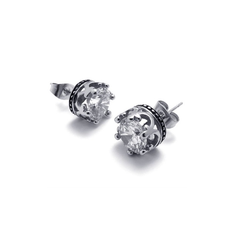 Diamant Titanium Øreringe