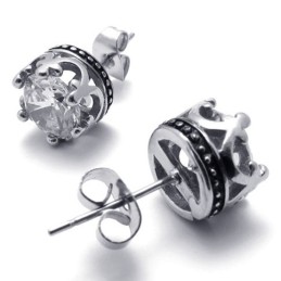 Diamant Titanium Øreringe