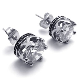 Diamant Titanium Øreringe