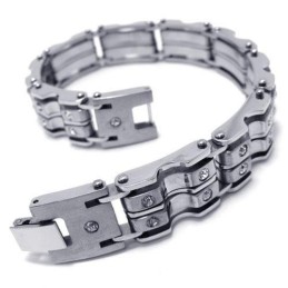 Herre Drenge Sølv Charm Ren Titanium Armbånd