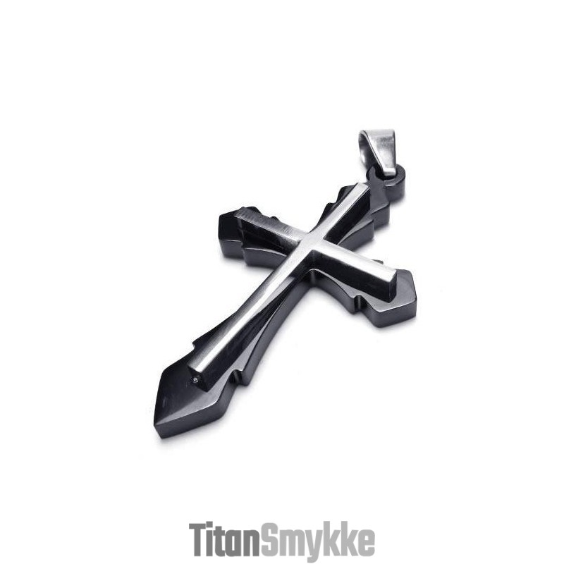 Sort Herrehalskæde Med Vedhæng I Rent Titanium (Ny)