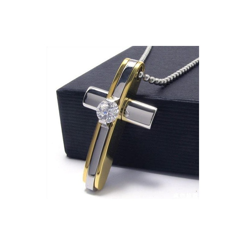 Herre Drenge Gylden Ren Titanium Kors Halskæde Vedhæng Herre Drenge Gylden Ren Titanium Kors Halskæde Vedhæng