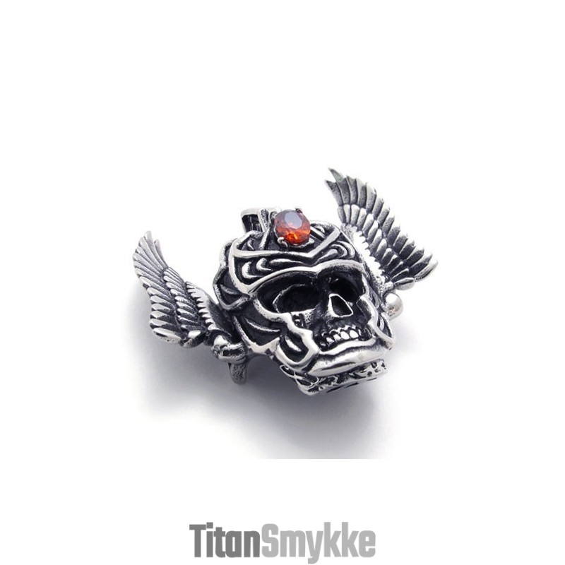 Titaniumvedhæng Med Rød Zirkon