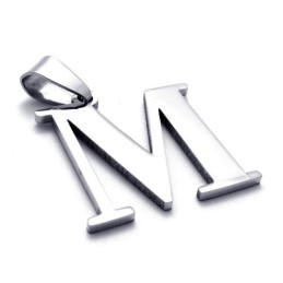 Titaniumvedhæng Til Bogstavet "M"