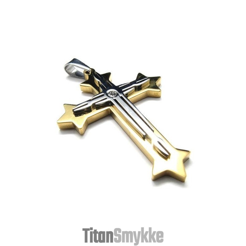 Herre Halskæde I Ren Titanium, Roman, Korsvedhæng