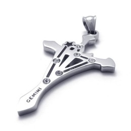 Gemini Titanium Vedhæng Med Rhinsten