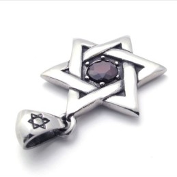 Titanium Lucky Star Rød Zirkon Vedhæng