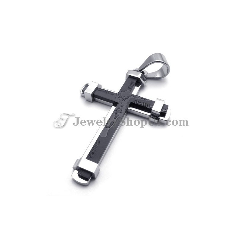 Smukt Sort Titanium Korsvedhæng
