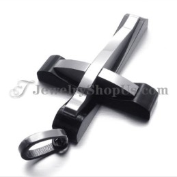 Elegant Titanium Sort Korsvedhæng
