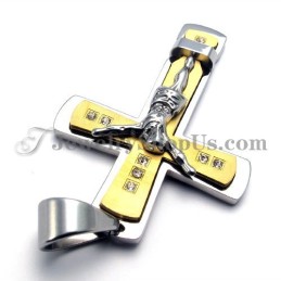 Smukt Guld Titanium Jesus Kors Vedhæng