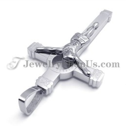 Elegant Sølv Titanium Jesus Kors Vedhæng