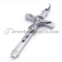 Elegant Sølv Titanium Jesus Kors Vedhæng