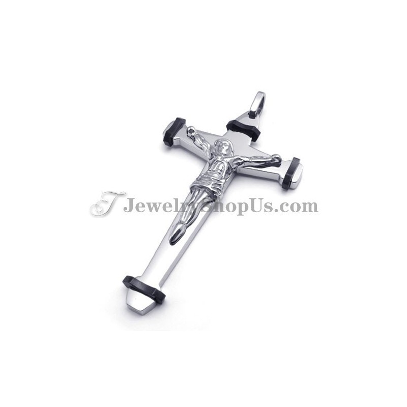 Elegant Sort Titanium Jesus Kors Vedhæng Elegant Sort Titanium Jesus Kors Vedhæng