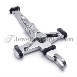 Elegant Sort Titanium Jesus Kors Vedhæng