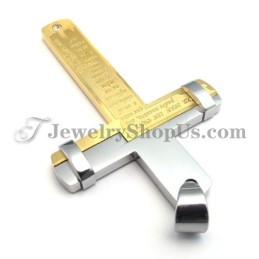 Elegant Guld Titanium Kors Vedhæng Med Rhinsten