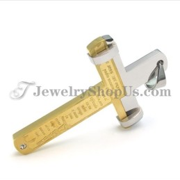 Elegant Guld Titanium Kors Vedhæng Med Rhinsten