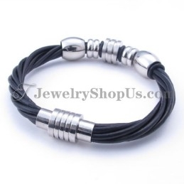 Læder Titanium Armbånd