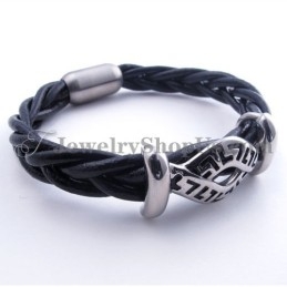 Moderigtigt Læderarmbånd I Titanium