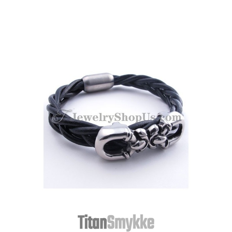 Moderigtigt Titanium Læderarmbånd Moderigtigt Titanium Læderarmbånd