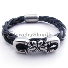 Moderigtigt Titanium Læderarmbånd
