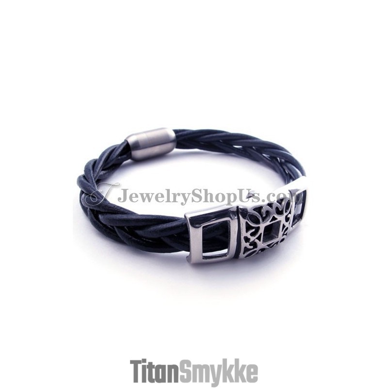 Elegant Armbånd I Titaniumlæder Elegant Armbånd I Titaniumlæder