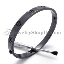 Elegant Sort Titanium Armbånd Til Kvinder