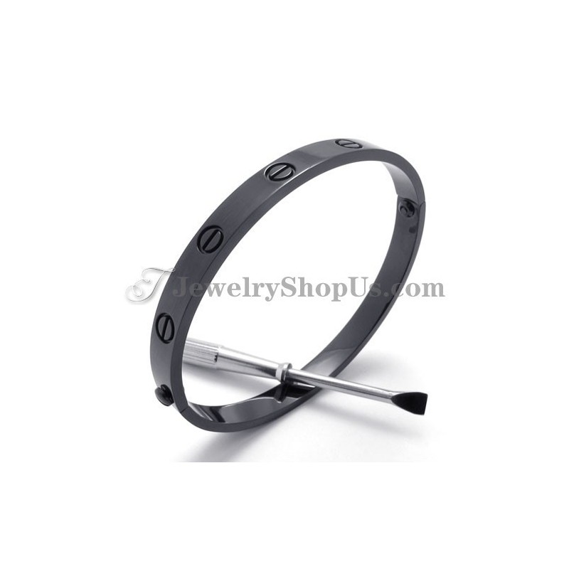 Elegant Sort Titanium Armbånd Til Kvinder