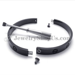Elegant Sort Titanium Armbånd Til Kvinder