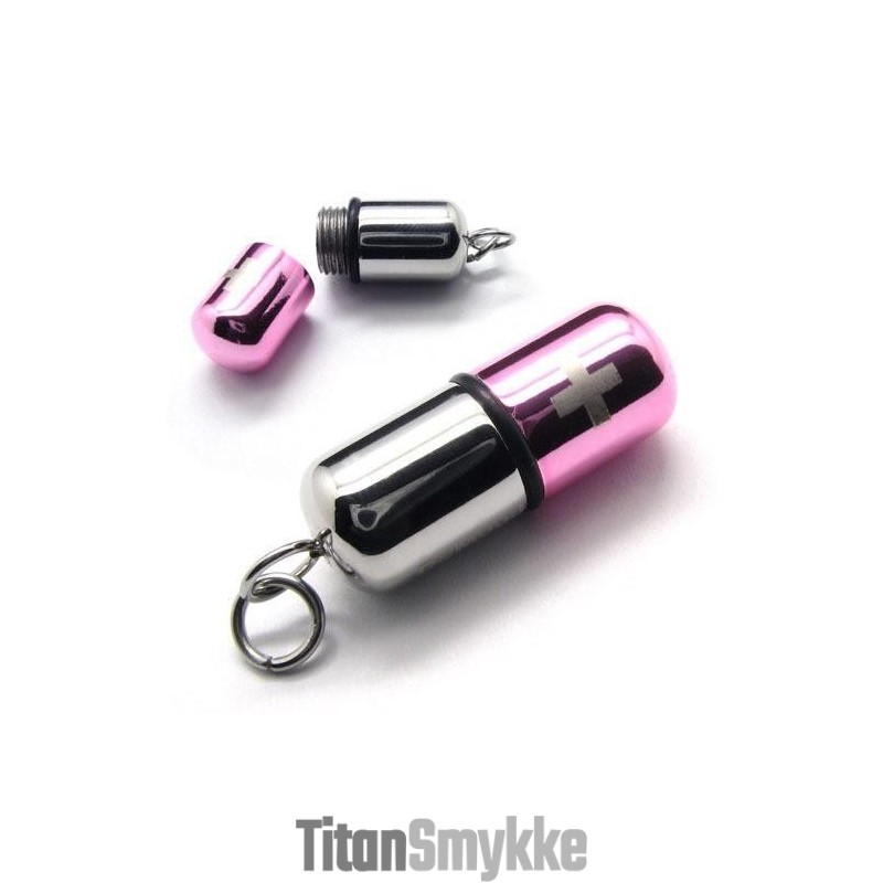 Pink Sølv Ren Titanium Pillevedhæng Kors Halskæde