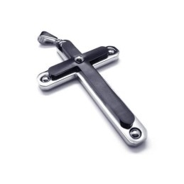 Herre Sort Ren Titanium Kors Vedhæng Halskæde