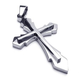 Herrehalskæde Med Korsvedhæng I Sølv I Ren Titanium (Ny)