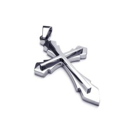 Herrehalskæde Med Korsvedhæng I Sølv I Ren Titanium (Ny)