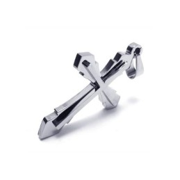 Herrehalskæde Med Korsvedhæng I Sølv I Ren Titanium (Ny)