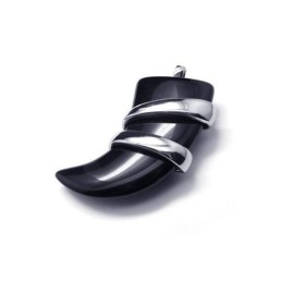 Herrehalskæde Med Spydvedhæng I Ren Titanium-Onyx