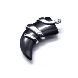 Herrehalskæde Med Spydvedhæng I Ren Titanium-Onyx
