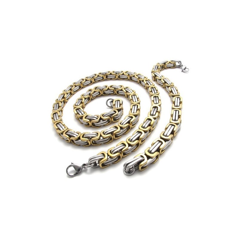 Fint Forarbejdet Farveglans Stabil Kvalitet Titanium Smykkesæt Inklusive Halskæde, Armbånd