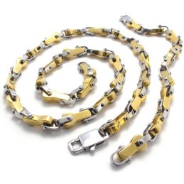 Moderne Design, Farveglans, Stabil Kvalitet, Titaniumsmykkesæt Inklusive Halskæde, Armbånd