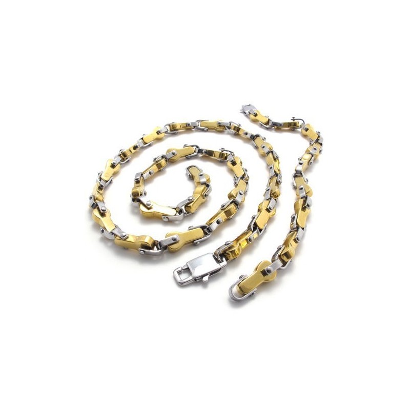 Moderne Design, Farveglans, Stabil Kvalitet, Titaniumsmykkesæt Inklusive Halskæde, Armbånd