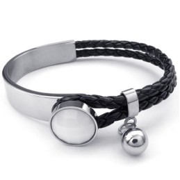 Fint Forarbejdede Delikate Farver Titanium Læderarmbånd I Fremragende Kvalitet