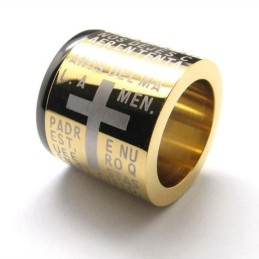Halskæde Med Korsringe I Ren Titanium Til Mænd (Ny)