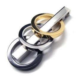 Herrehalskæde Med Tre Ringe I Ren Titanium @